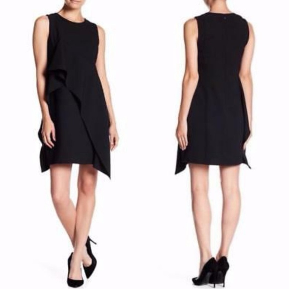 Eliza J Asymmetrical Ruffle Sheath Dress